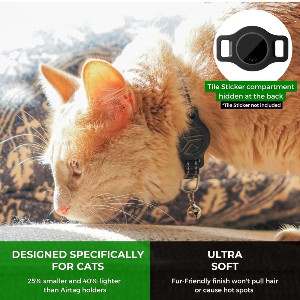 Tile Sticker Cat Collar Holder Pink